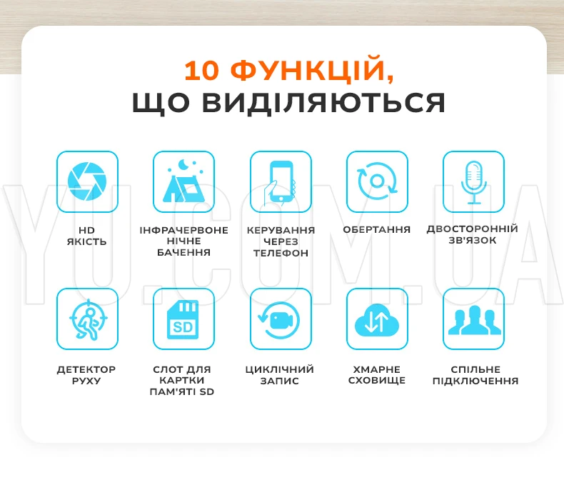 Камера беспроводная поворотная CAMERA IP TY Y27 TUYA APP комнатная